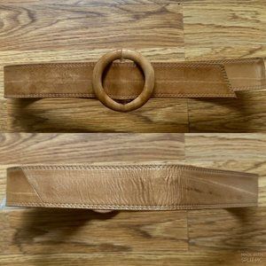 Vintage tan brown real genuine eel skin leather belt any size waist adjustable